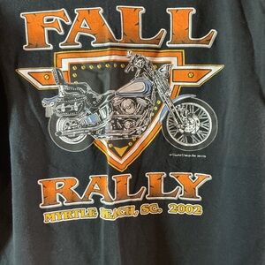 Vintage Jerzees Black Tee with Orange Fall Bike Rally Men’s Medium